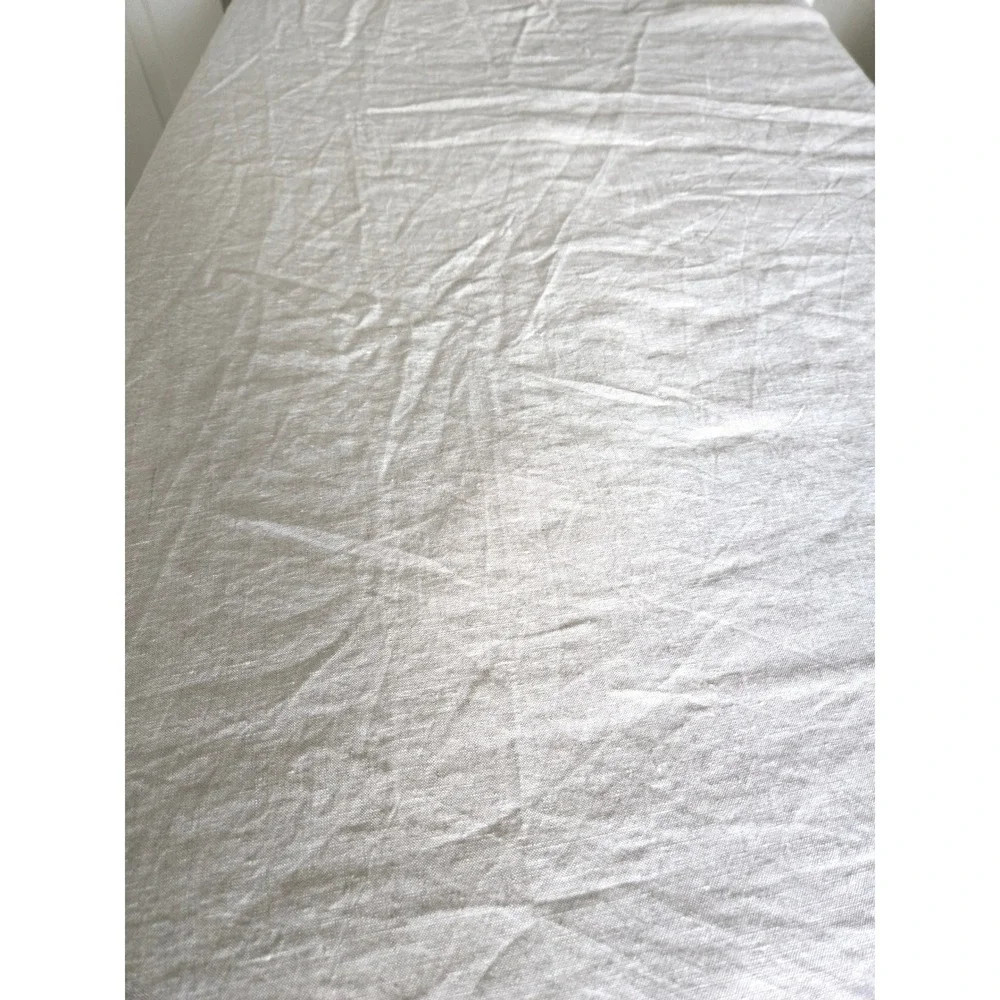 Atlinia King Duvet Cover Oatmeal 100% Linen Breathable Textured Bedding Beige